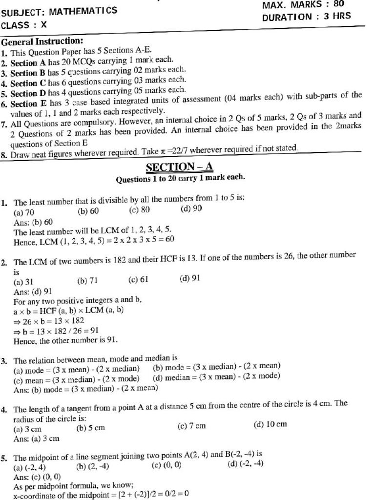 Sample Paper With Solution | PDF