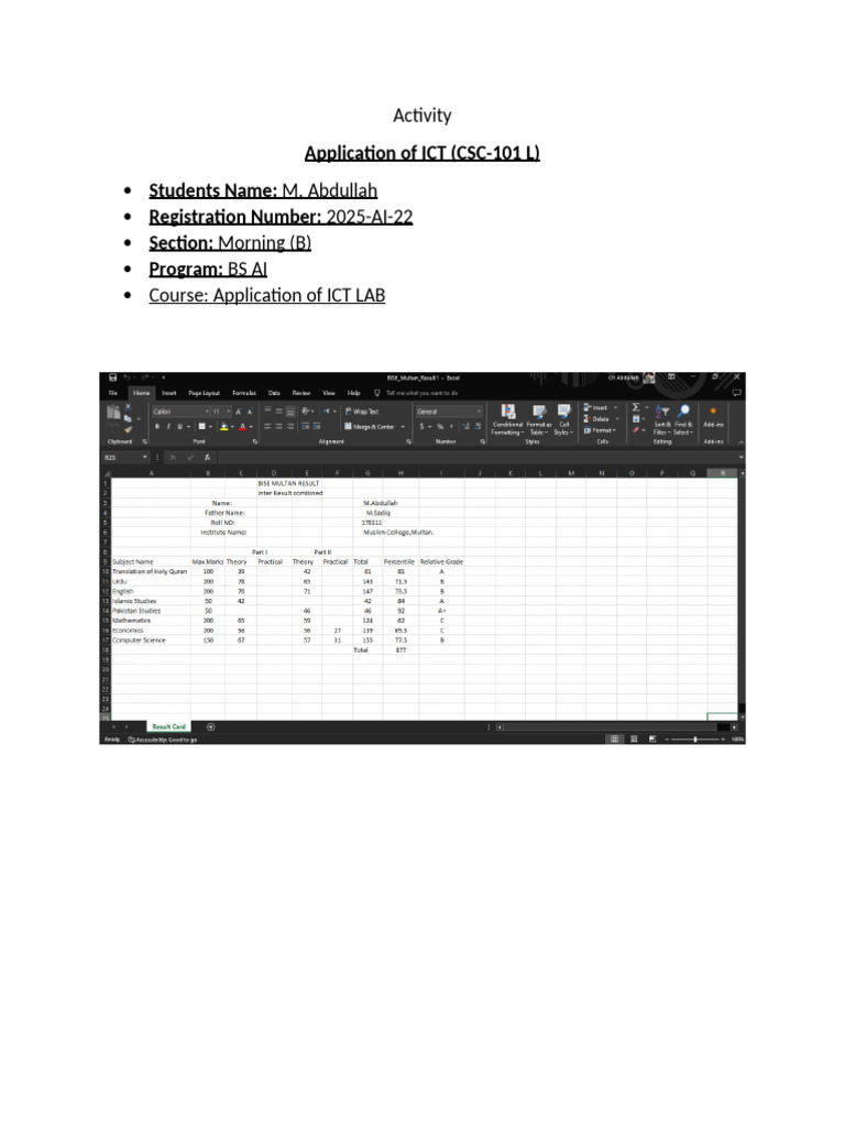 22 Ai b 1 Ict Lab Activity | PDF