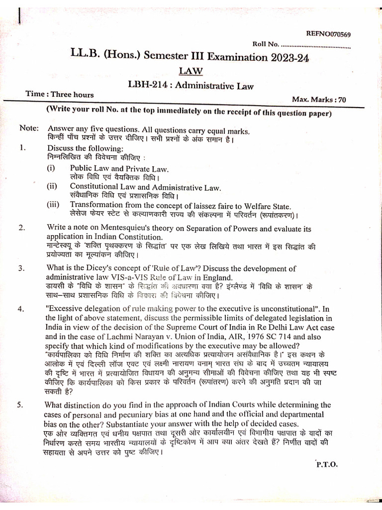 LLB Sem - 3 2023-2024 | PDF