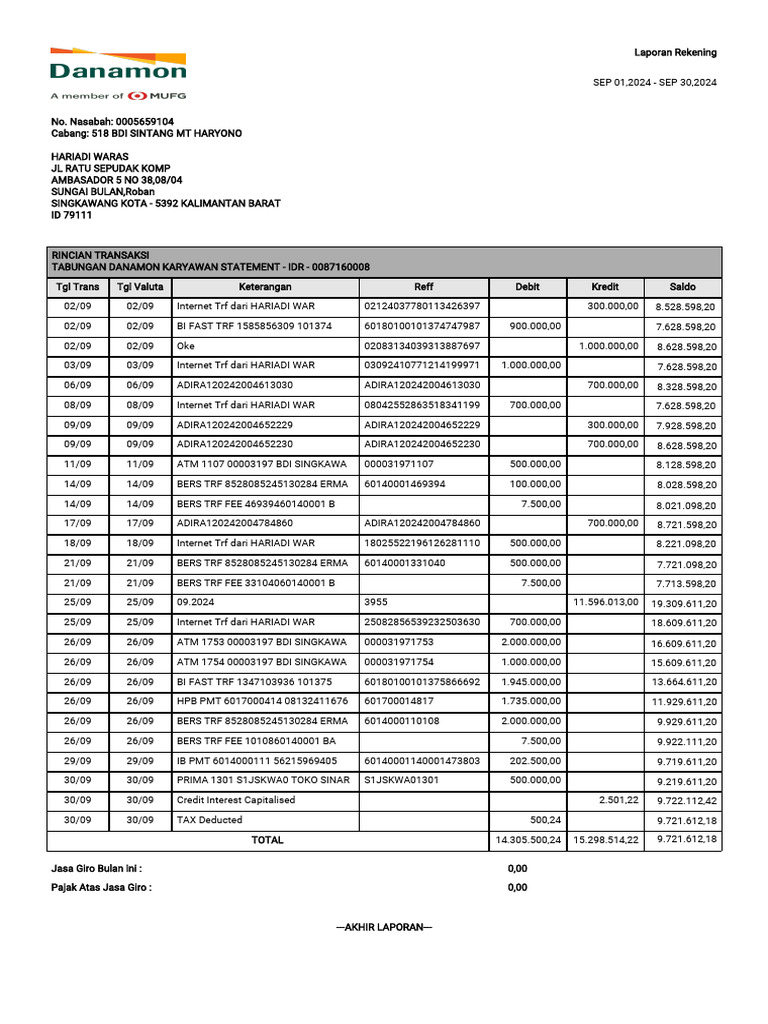 File Rek Koran | PDF | Banking Technology | Payments