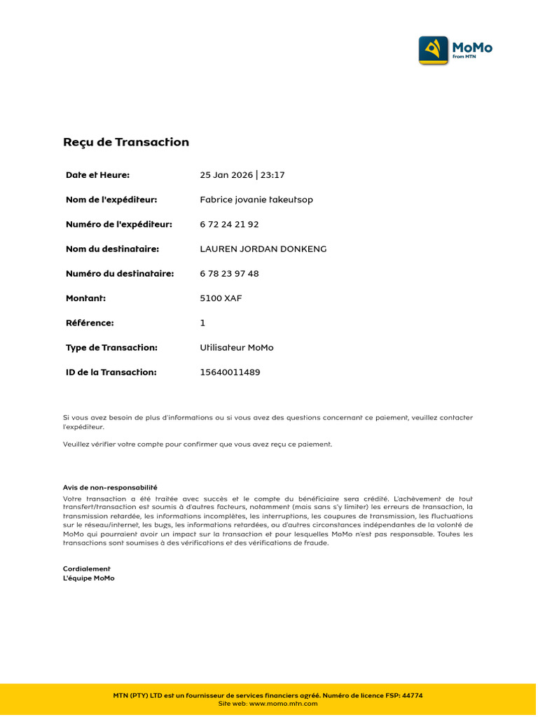 MoMo Receipt | PDF