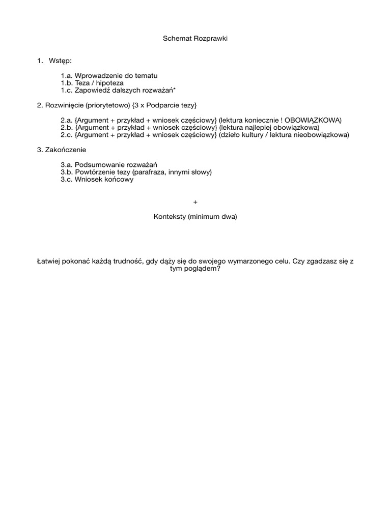Schemat Rozprawki PDF 2 | PDF