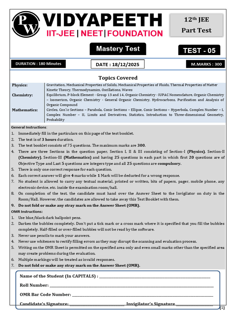 6944f98a10db8bdf3017501e_##_Mastery - 5 _ Test Paper & Answer Key | PDF ...