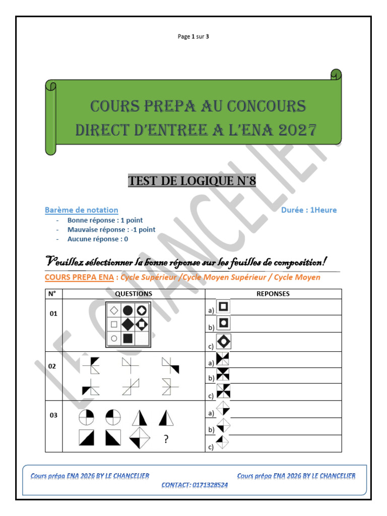 Test de Logique N°8 | PDF