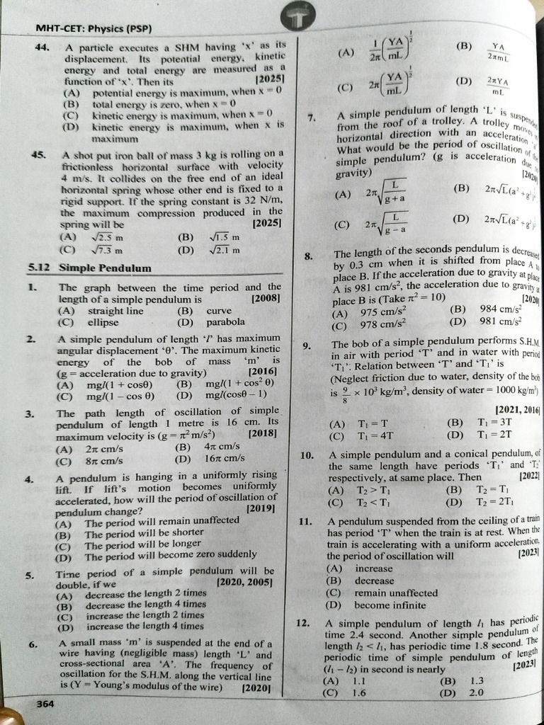 12th Phy module 5.12 | PDF | Pendulum | Oscillation