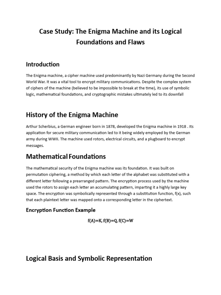 Enigma Case Study | PDF | Encryption | Cryptography