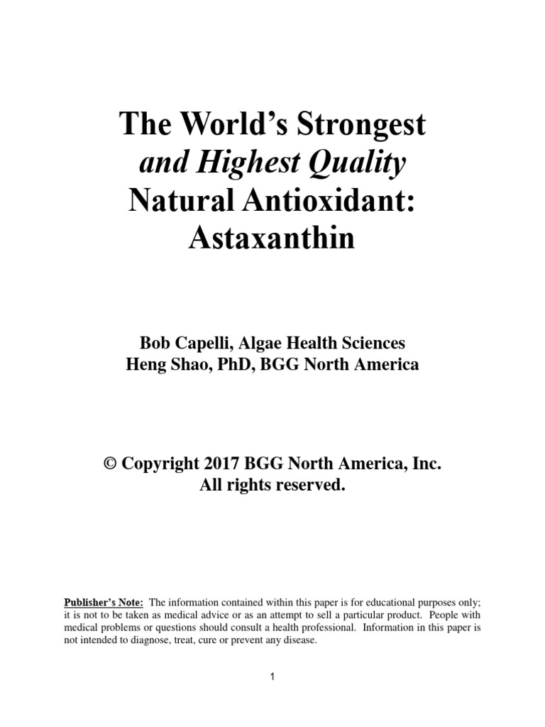 Astaksantin | PDF | Antioxidant | Nonsteroidal Anti Inflammatory Drug