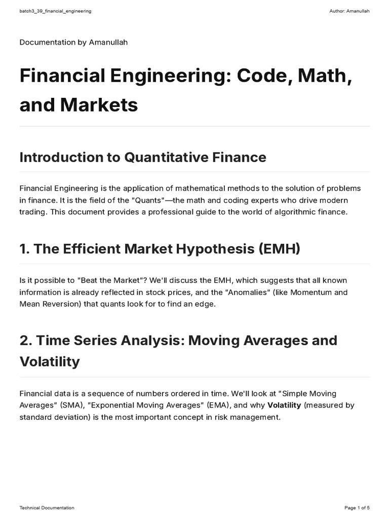 Batch3 39 Financial Engineering | PDF | Greeks (Finance) | Black ...