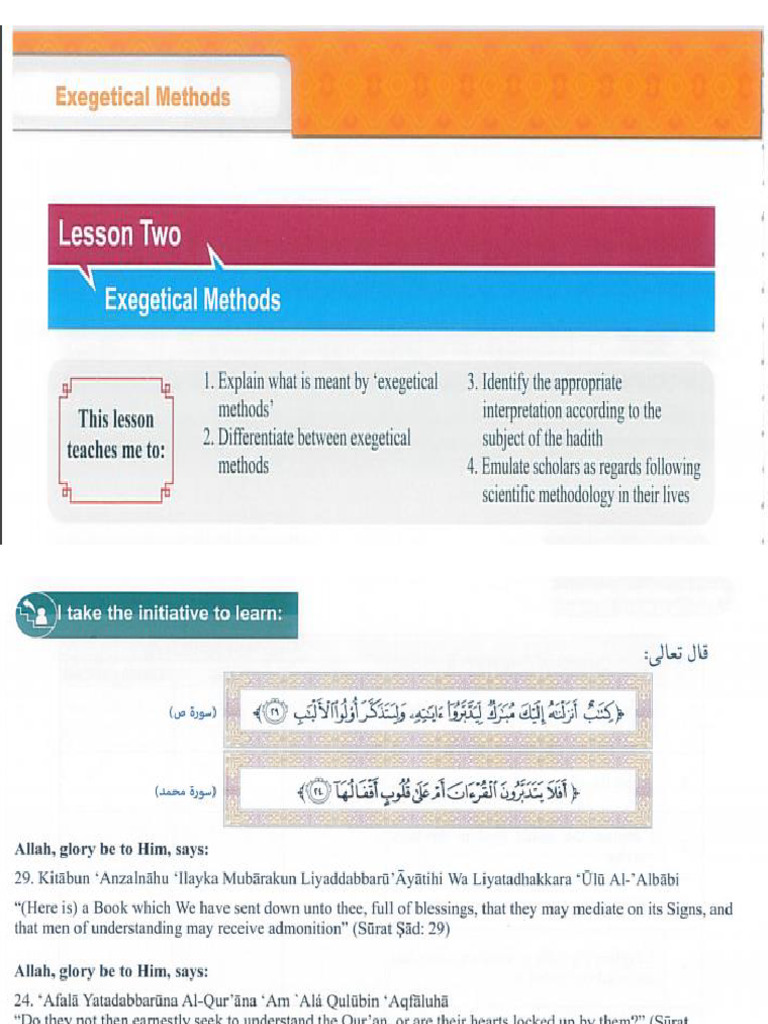LN 2 Exegetical Method | PDF | Quran | Islam