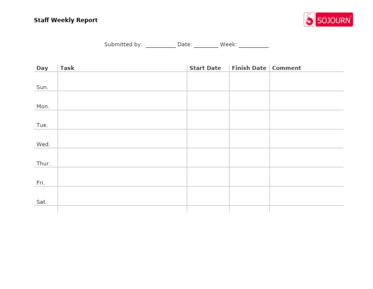 Sojourn Group Weekly Report | PDF