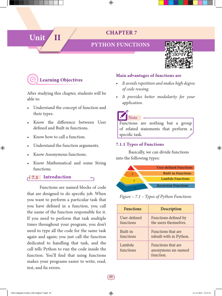 Python Functions: Learning Objectives | PDF | Parameter (Computer ...