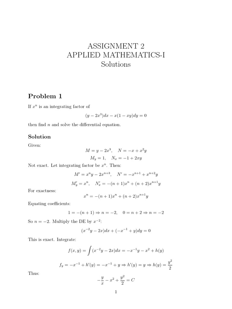First Year Maths Assignment 2 | PDF | Coordinate System | Mathematical ...