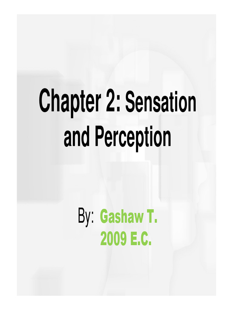 Chapter 2 Sensation and Perception | PDF | Senses | Perception