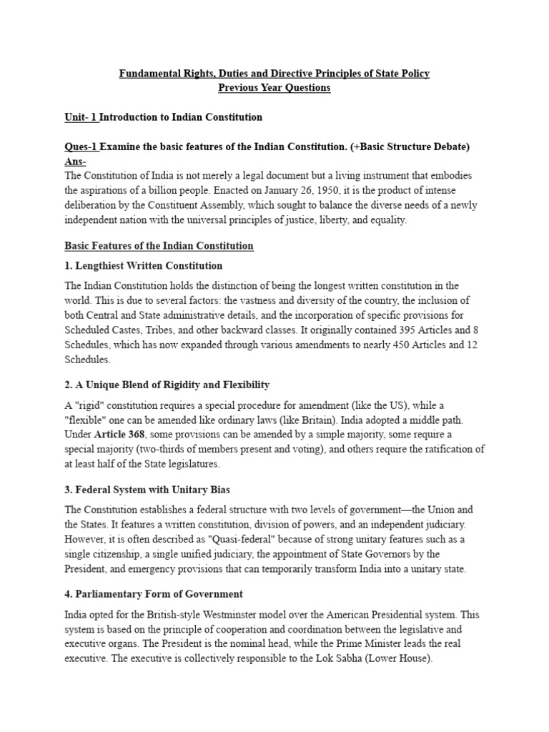 Fundamental Rights, Duties and Directive Principles of State Policy ...