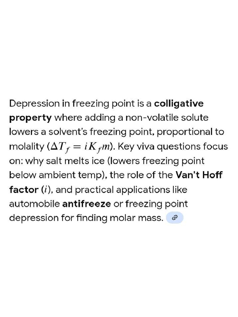 Depression in Freezing Points | PDF