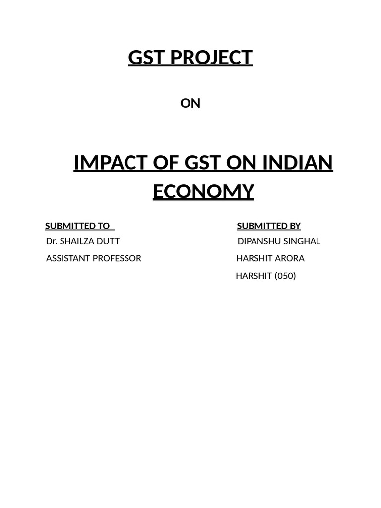 GST Project | PDF | Taxes | Value Added Tax