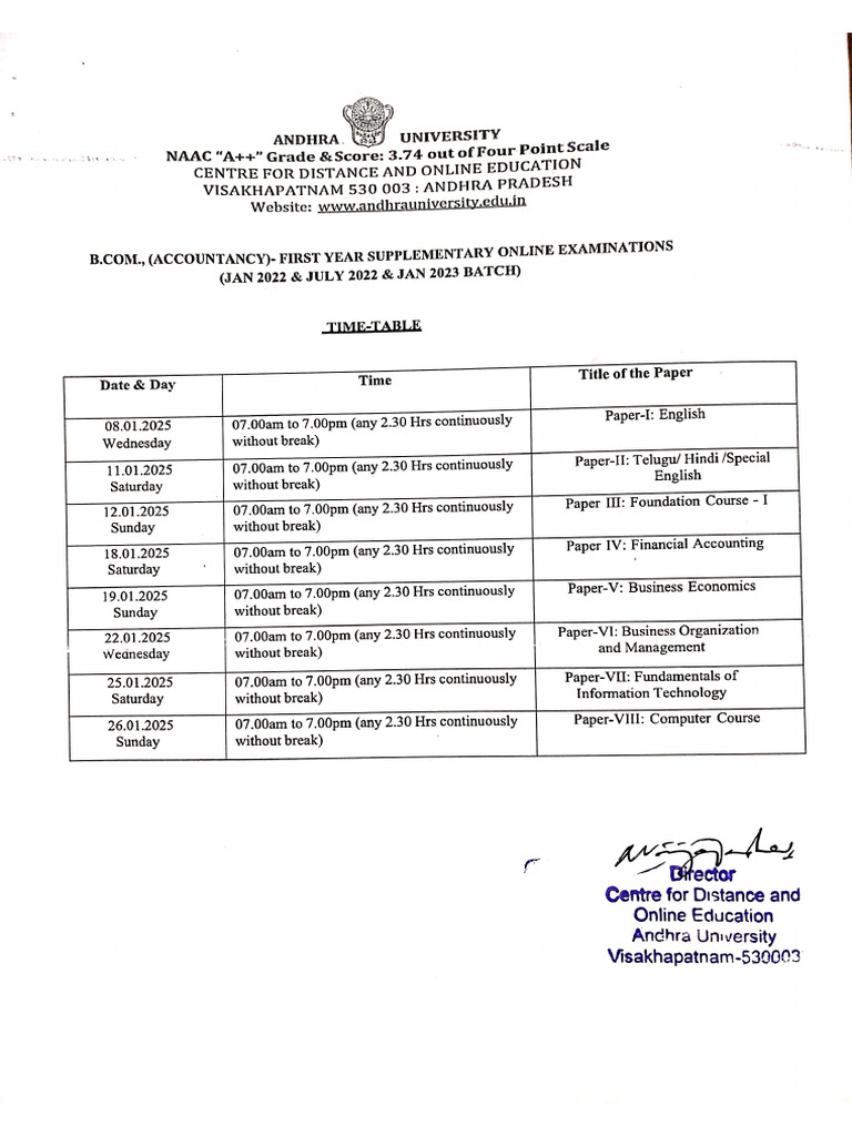Dec 2024 Exam Timetable | PDF