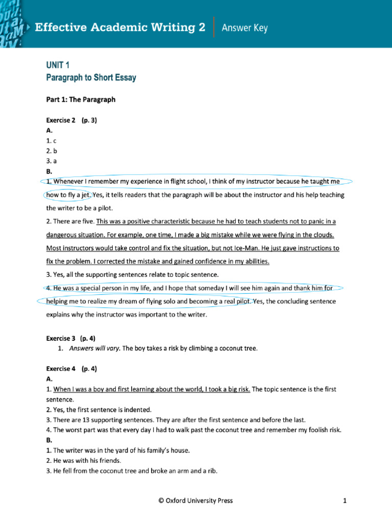 Effective Academic Writing 2 - Answer Key | PDF