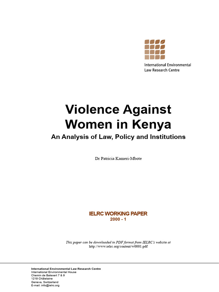Violence Against Women in Kenya Prof Kameri | PDF | Violence Against ...