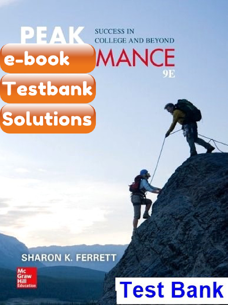Testbank Peak Performance Success in College and Beyond 9th Edition ...