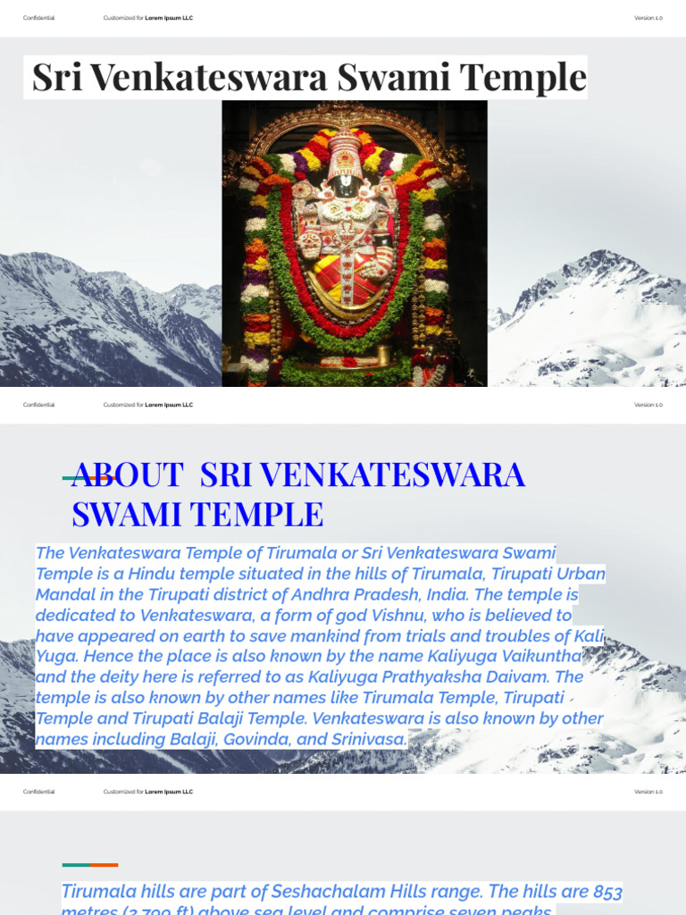 Sri Venkateswara Temple | PDF | Indian Religions | Vaishnavism