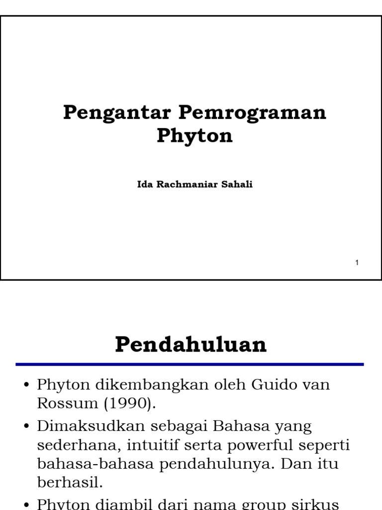 09 Pengantar Pemrograman Python | PDF