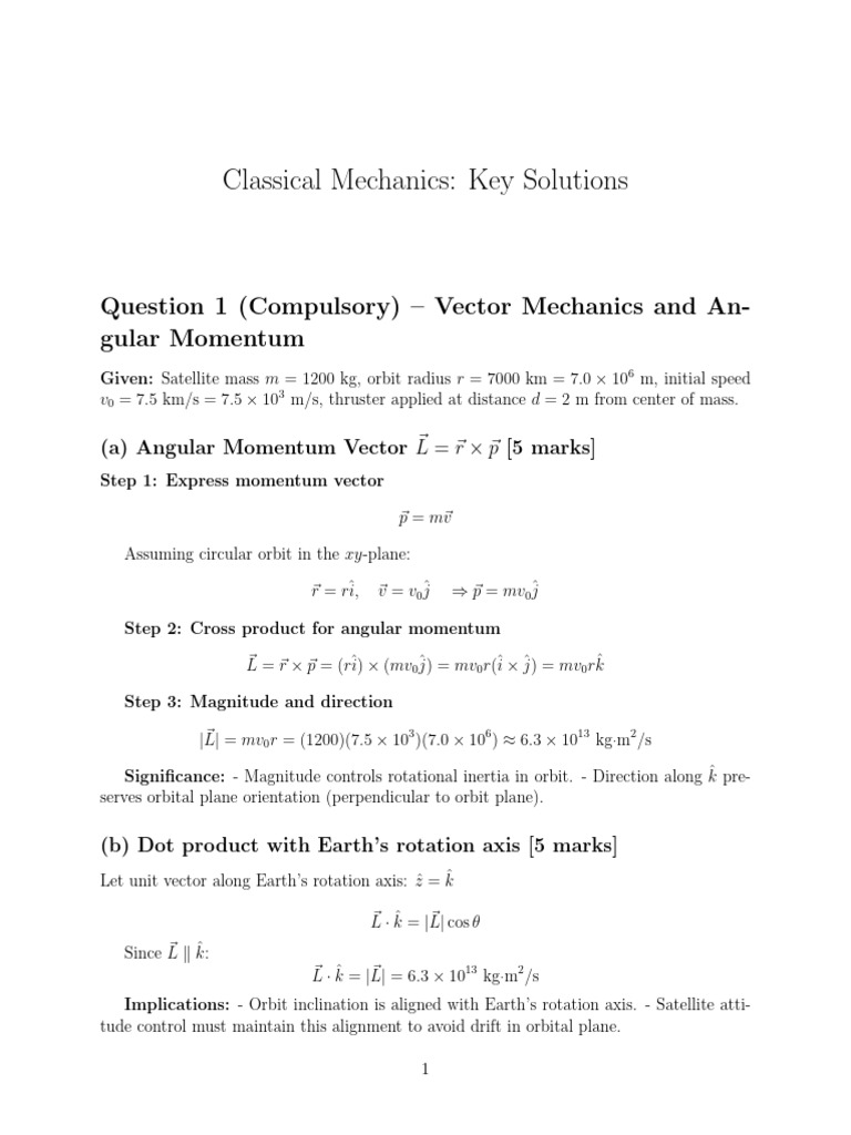 Classical Mechanics M G 2025 | PDF | Angular Momentum | Rotation Around ...
