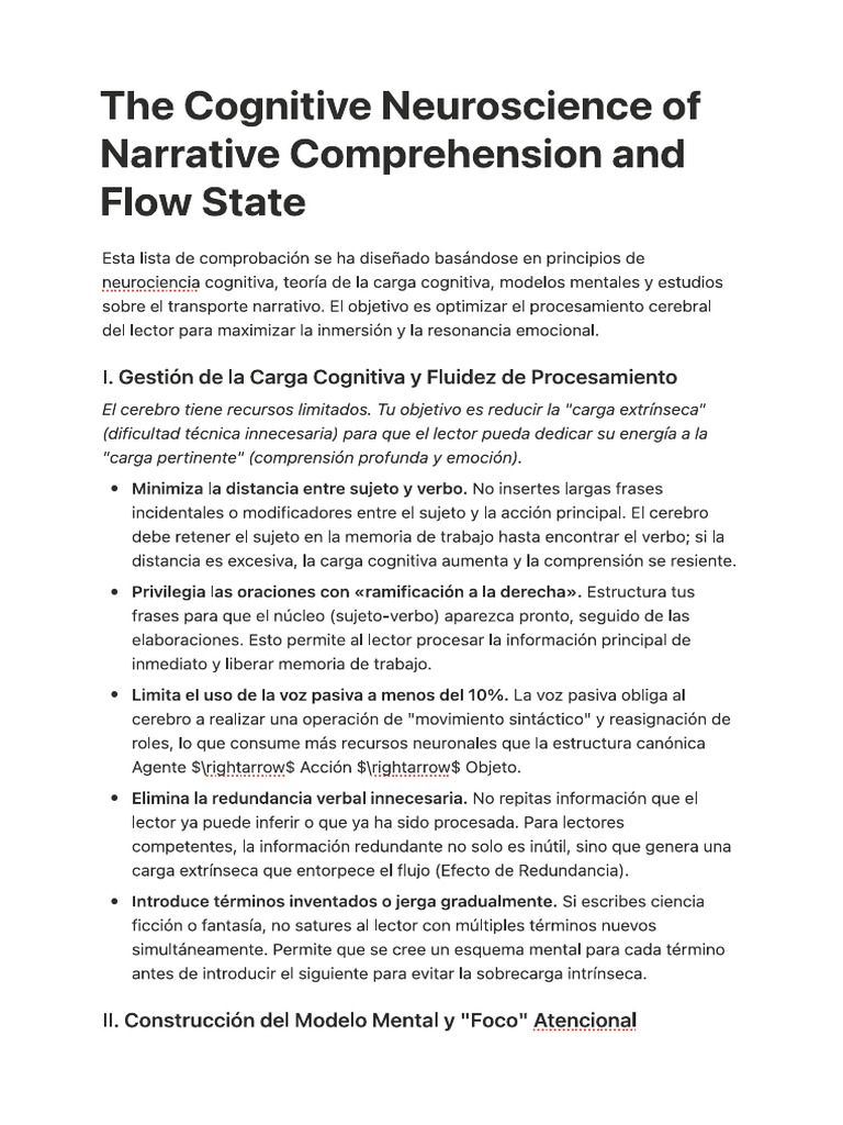 The Cognitive Neuroscience of Narrative Comprehension and Flow State | PDF