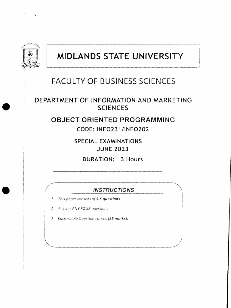 INFO231_JUN_2023 | PDF | Computer Programming | Software Engineering
