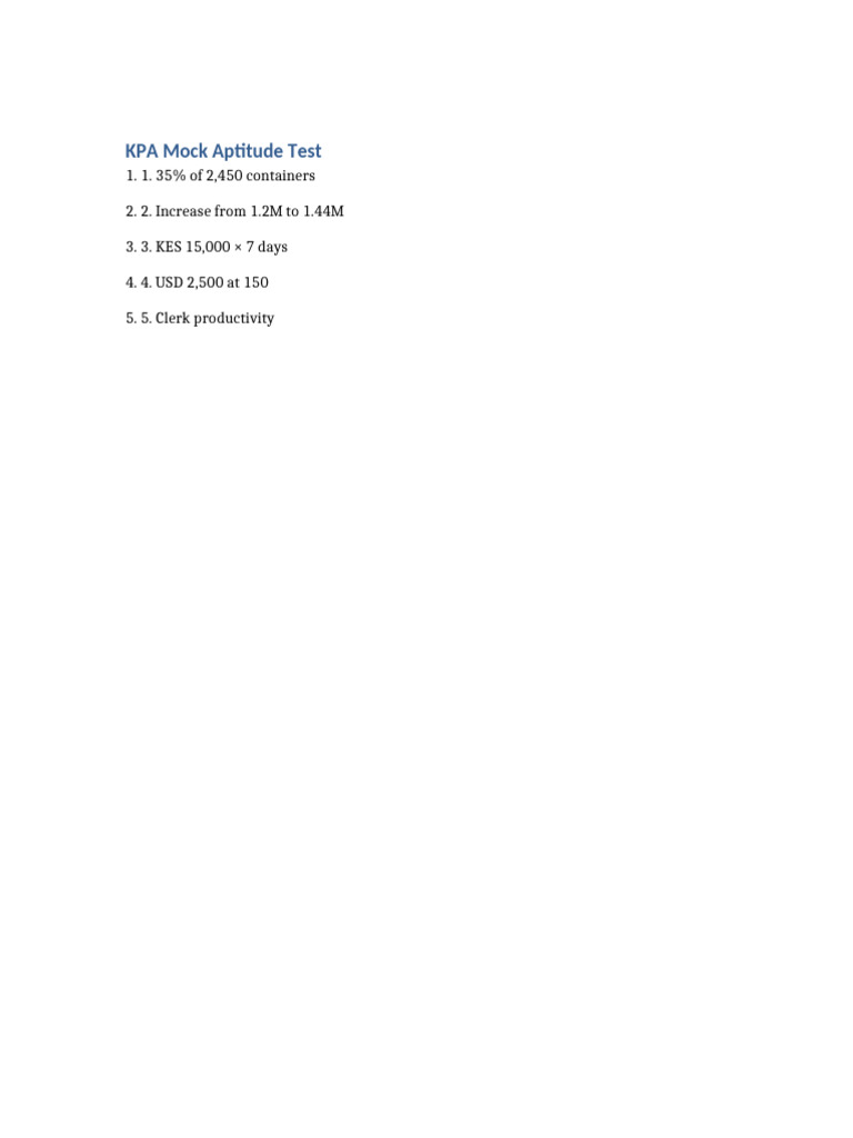 KPA Mock Test | PDF