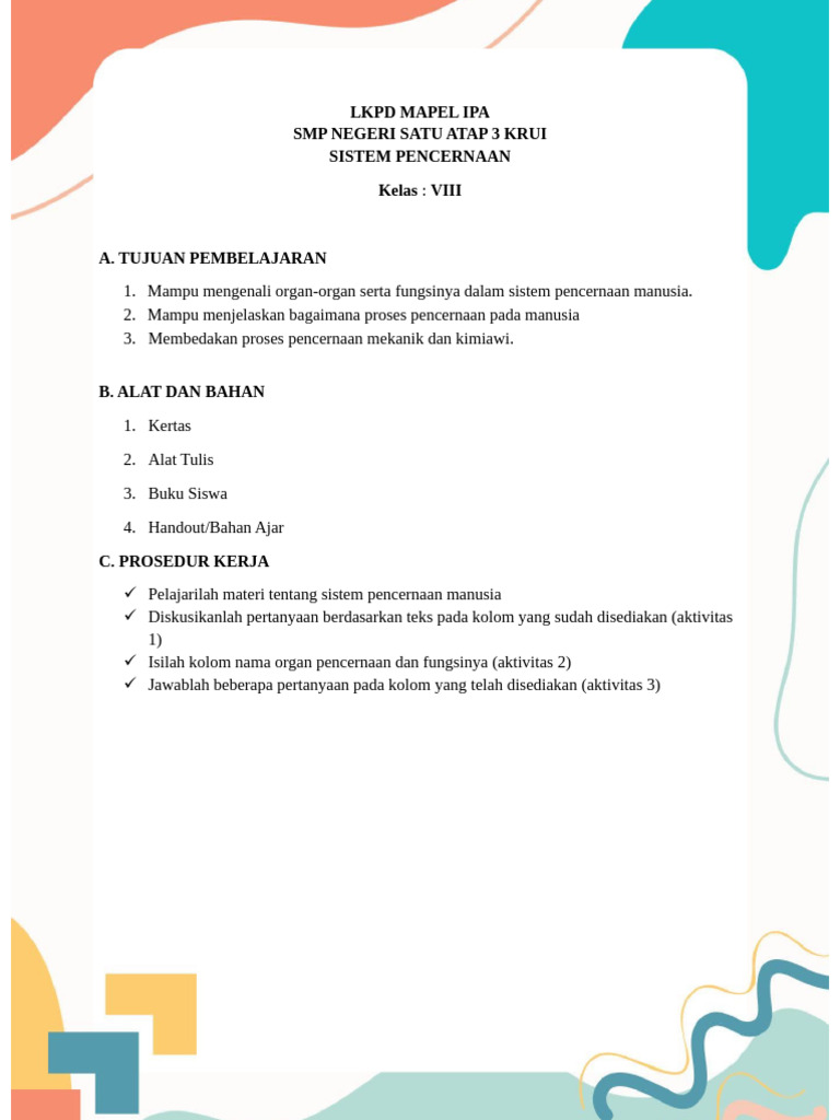 LKPD Mapel Ipa | PDF