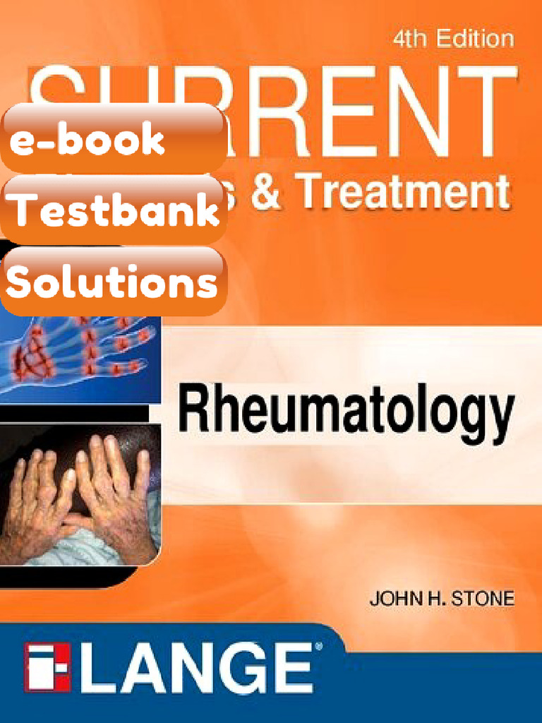 Current Diagnosis Treatment in Rheumatology 4th Edition John A Stone ...