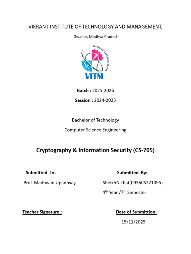 Cryptography and Information Security | PDF | Cryptography | Encryption