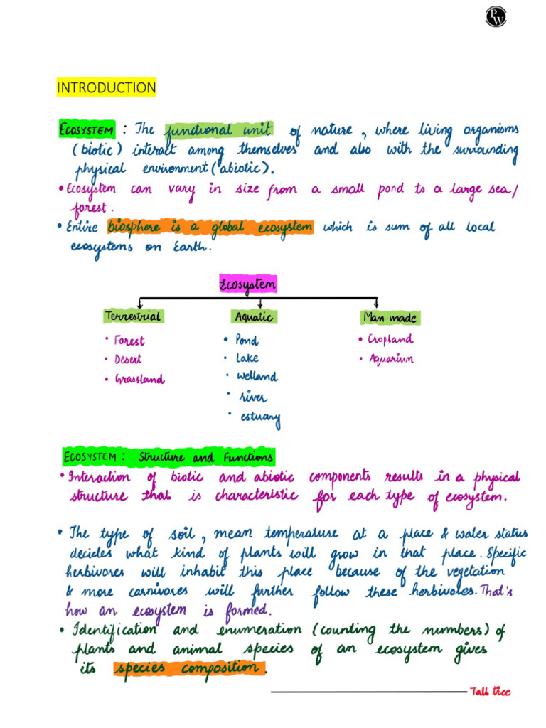 EcosystemHandwritten Notes | PDF