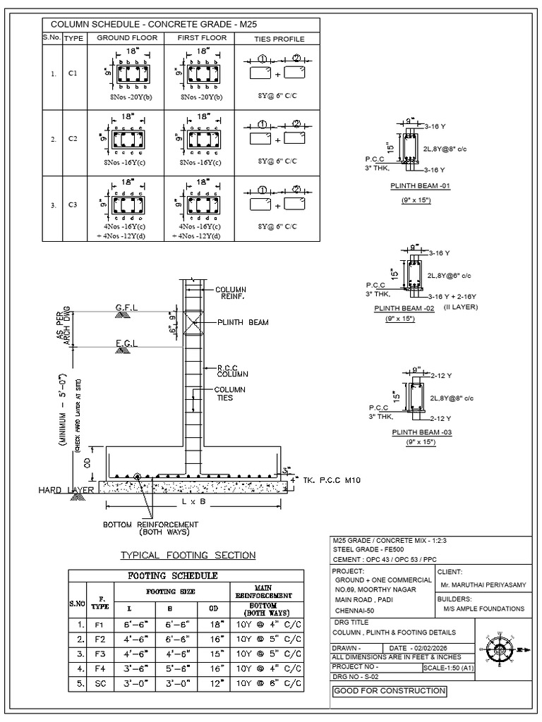 Padi Commercial Structural Details Sh-02 | PDF | Structural Engineering ...