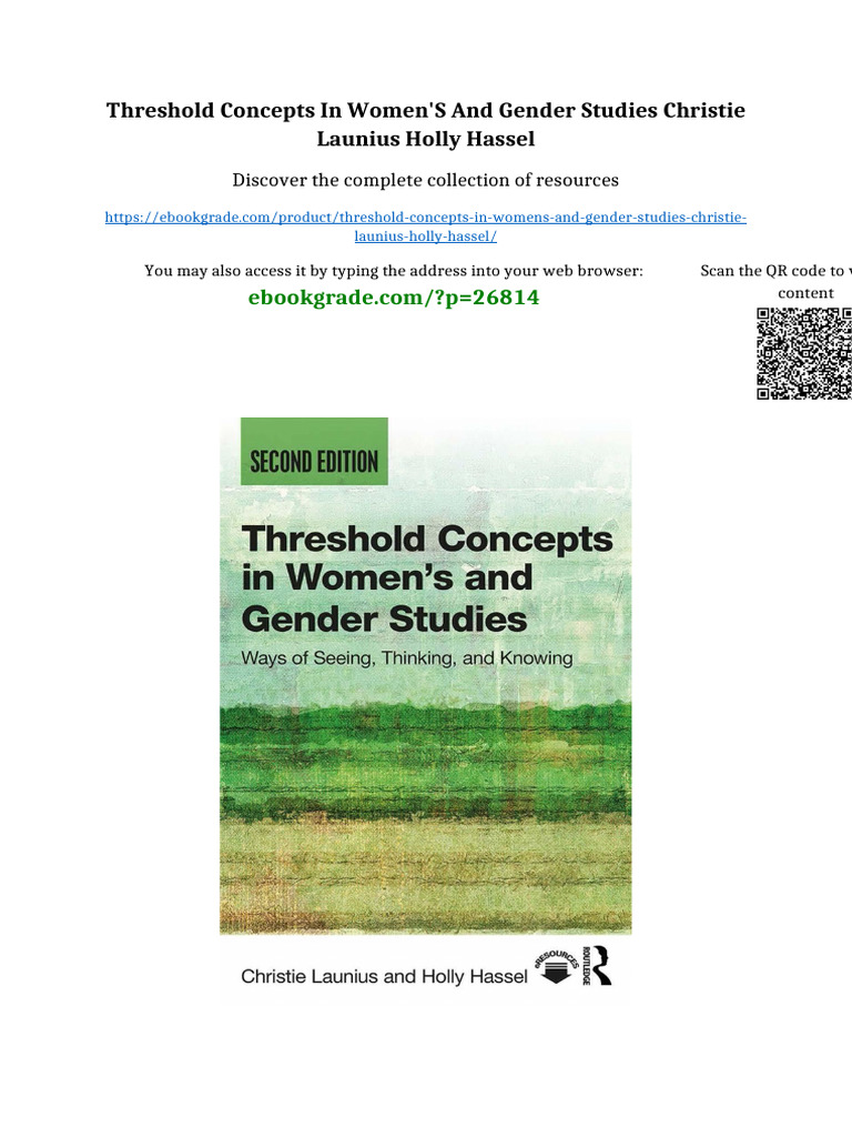 Threshold Concepts in Women's and Gender Studies Christie Launius Holly Hassel full digital ...