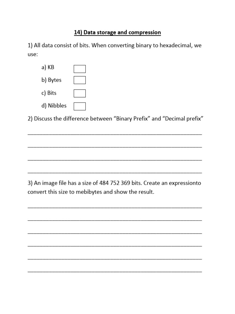 Data Storage and Compression-Lesson 14 | PDF | Data Compression | Byte