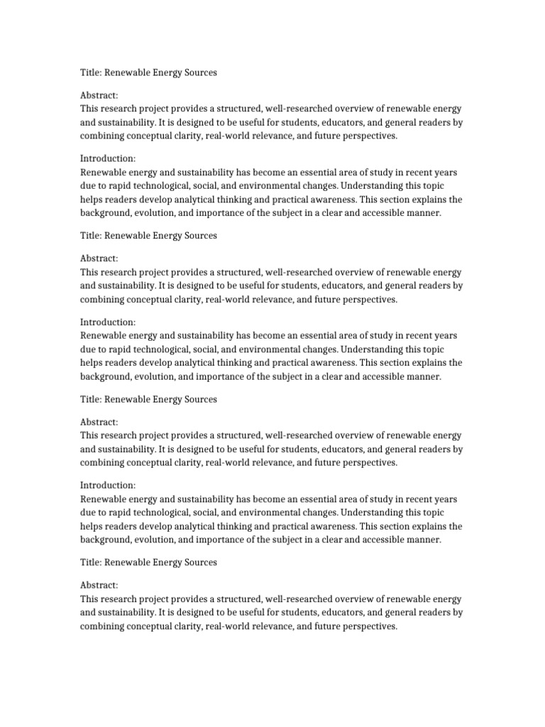 Research Project 2 Renewable Energy | PDF | Sustainability | Governance