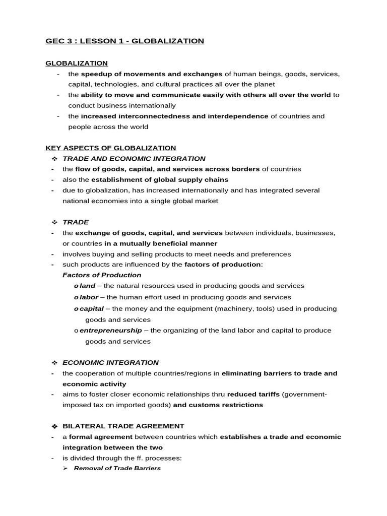 GEC 3 MODULE 1 AND 2 NOTES | PDF | Human Migration | Globalization