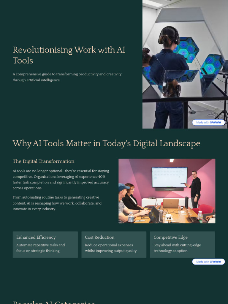Revolutionising Work With AI Tools | PDF | Artificial Intelligence ...