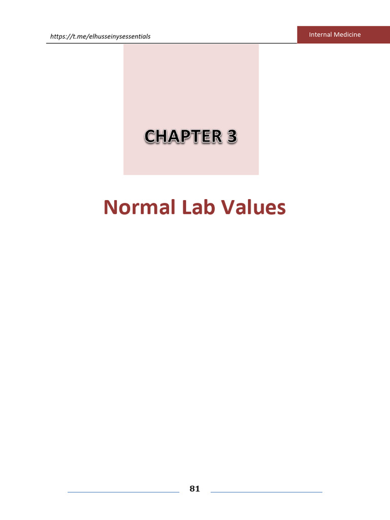 Normal Lab Values | PDF