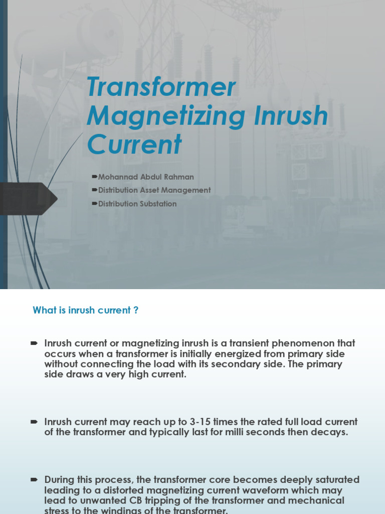 Transformer Inrush Current Last Modification | PDF | Transformer ...