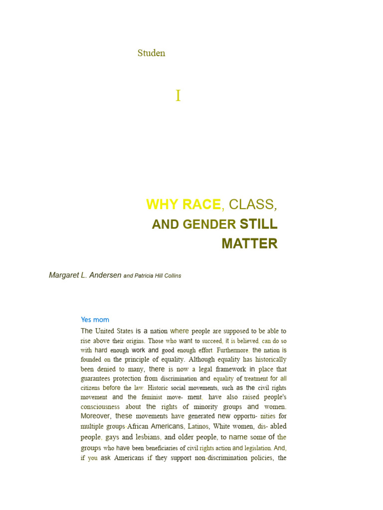 Why Race Class and Gender Still Matter (1) 34 | PDF | Intersectionality ...