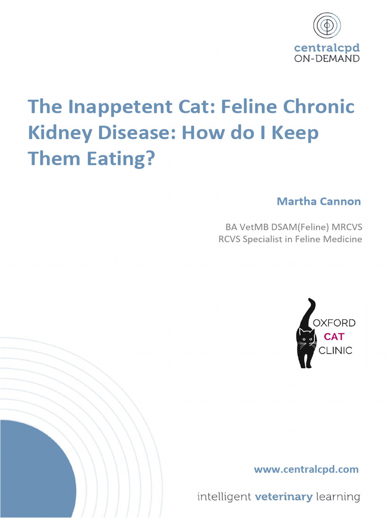 9992-The Inappetent Cat Feline Chronic Kidney Disease How Do I Keep ...