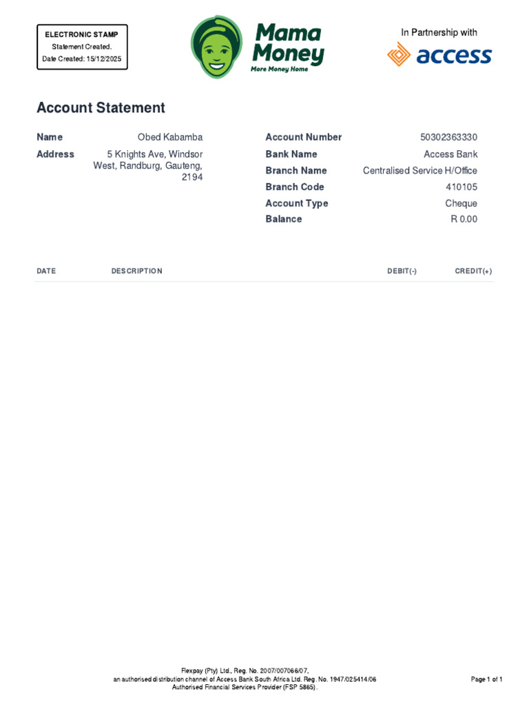 Account Statement: in Partnership With | PDF