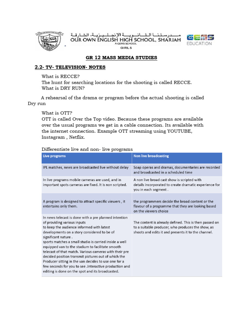 TV Notes | PDF | Sound Recording And Reproduction | Microphone