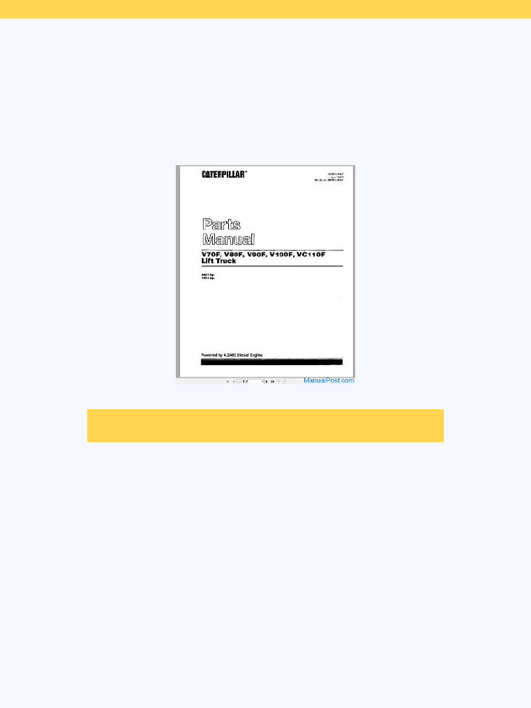 Cat Forklift v70f v80f v90f Vc110f Spare Parts Manual | PDF