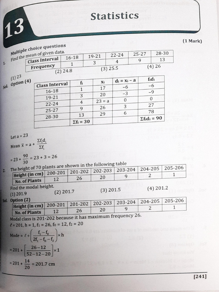 Statistics Class 10 Cbse Allen Compendium | PDF | Mode (Statistics) | Mean