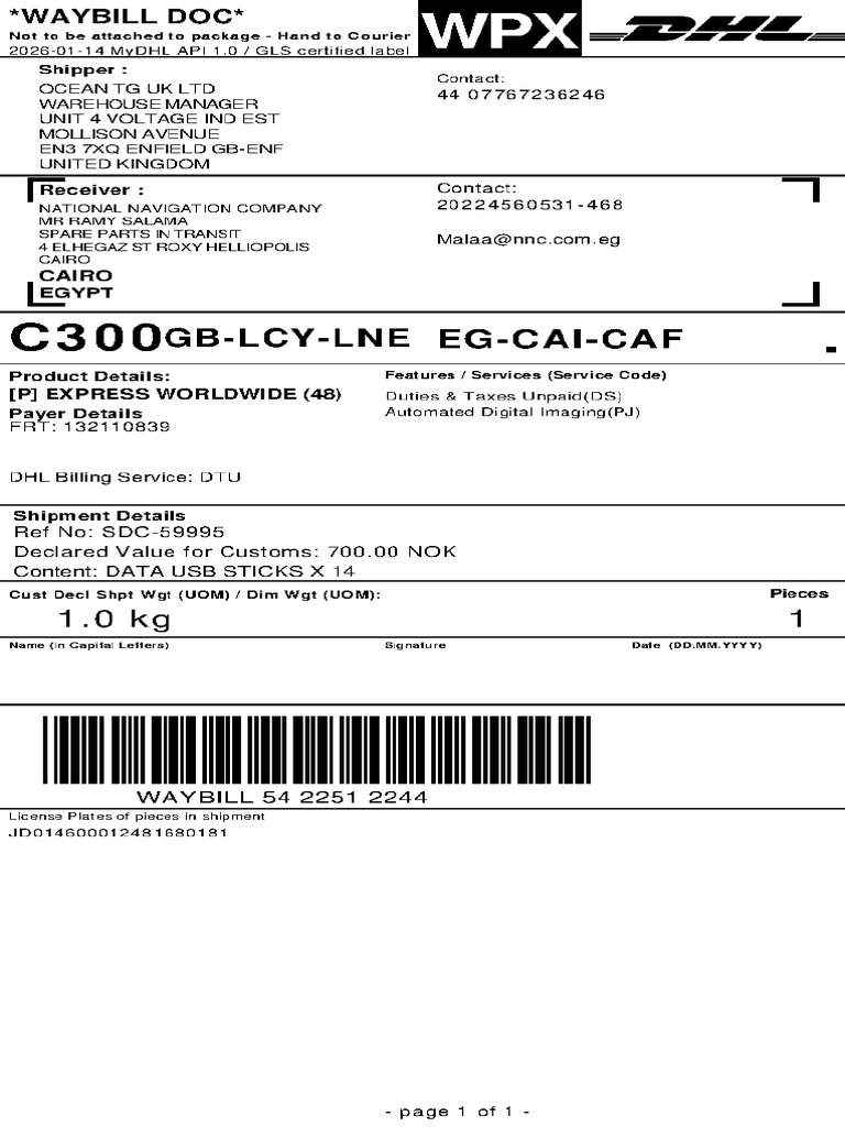Waybill 1 | PDF