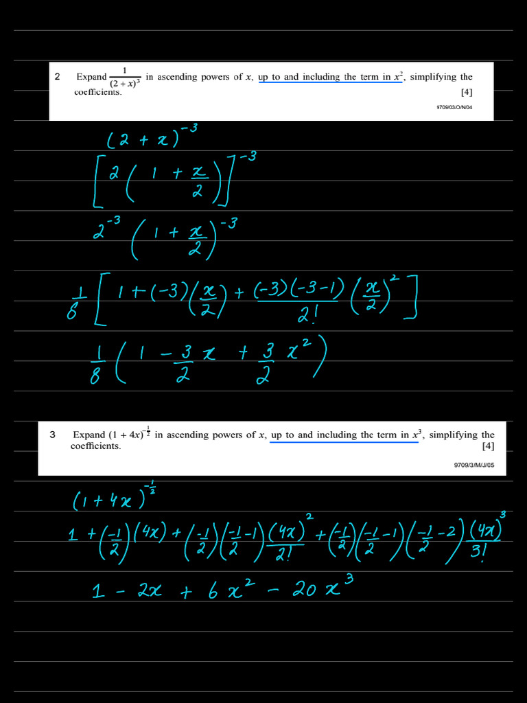 A3 Binomial Amd Partial Fractions | PDF